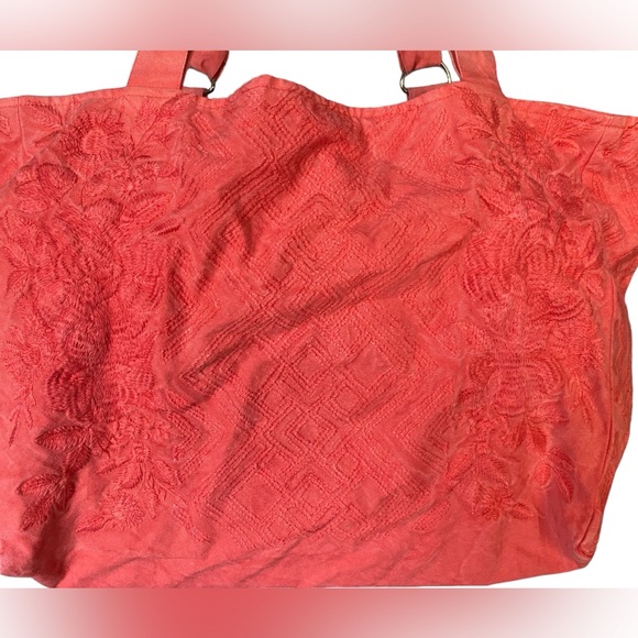 Kyla Seo Ella Embroidered Bag Cotton Zipper Tote NWT - Picture 5 of 11